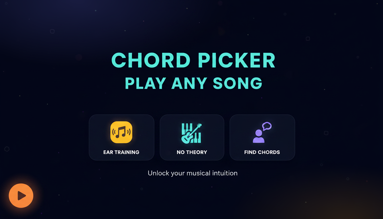 PlayAnySong Chord Picker för gehörsträning och ackord